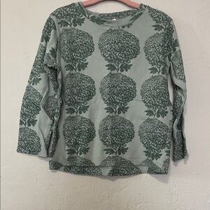 kate quinn Mint Green Floral Print Long Sleeve Top